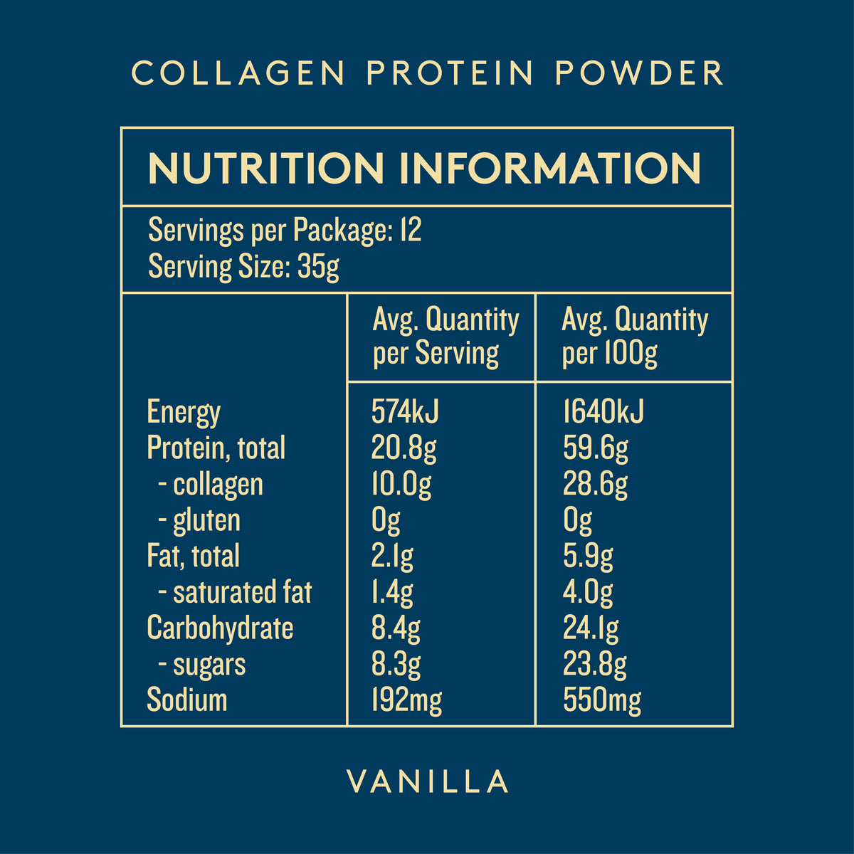 Collagen Protein Powder Vanilla