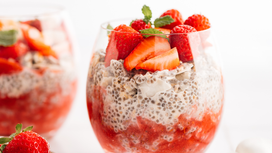 Strawberry & Vanilla Collagen Chia Pudding